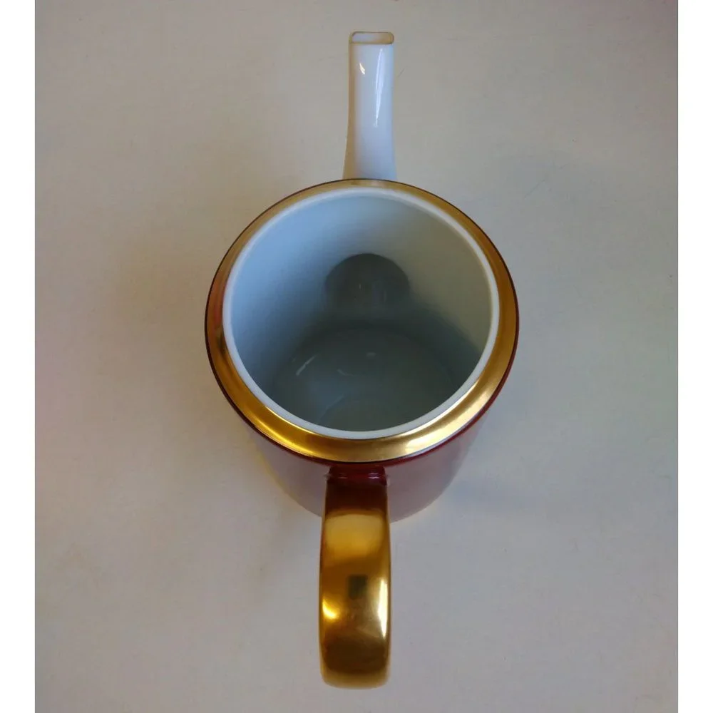 Fitz and Floyd Vintage Red & Gold Tea Coffee Pot